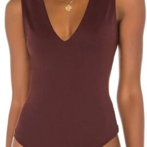 Free People Burgundy Bodysuit